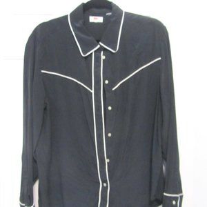 Levi's Women's Silk Shirt Alexandra Western Shirt in Charcoal Grey